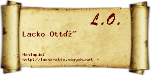 Lacko Ottó névjegykártya